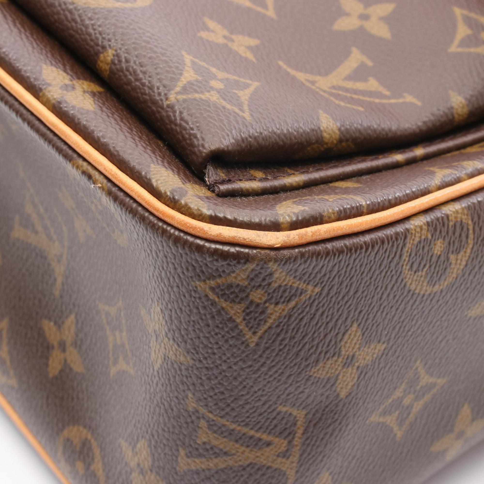 Louis Vuitton Monogram Brown Coated Canvas Leather Shoulder Bag
