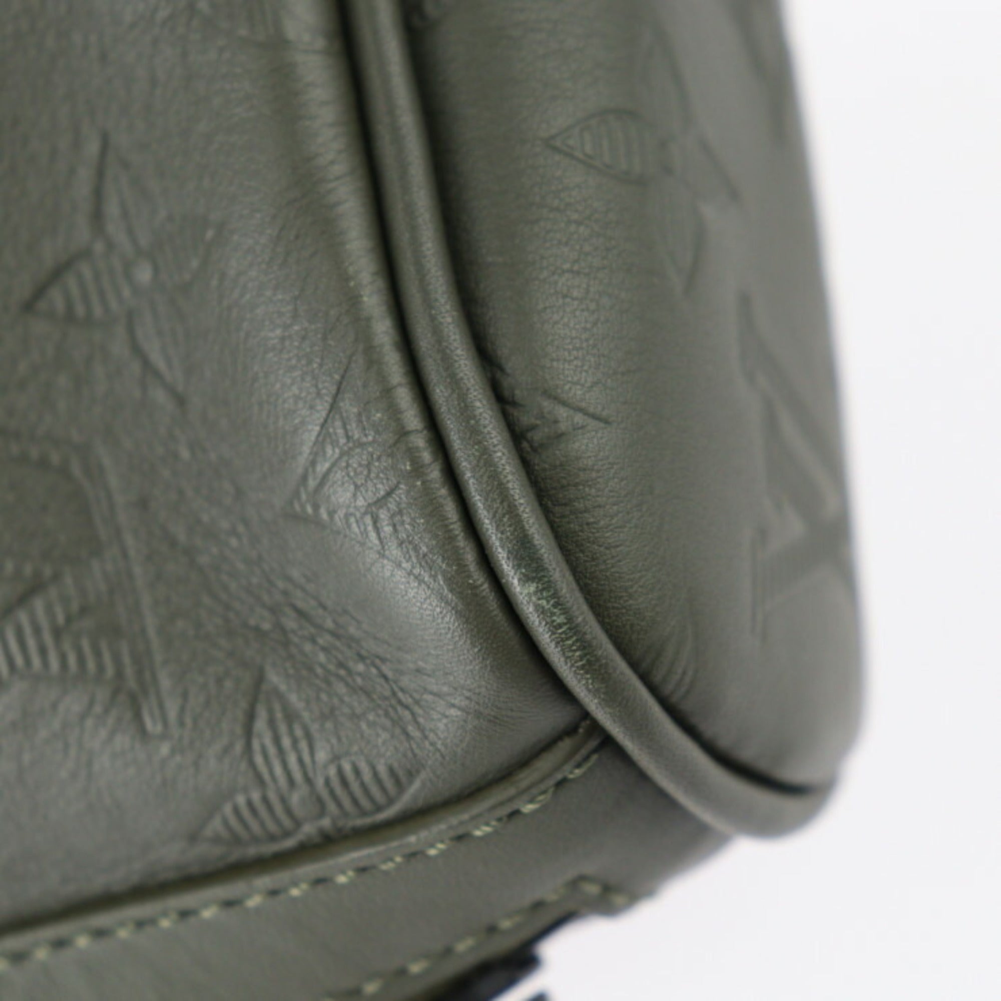 Louis Vuitton Black Khaki Leather Shoulder Bag