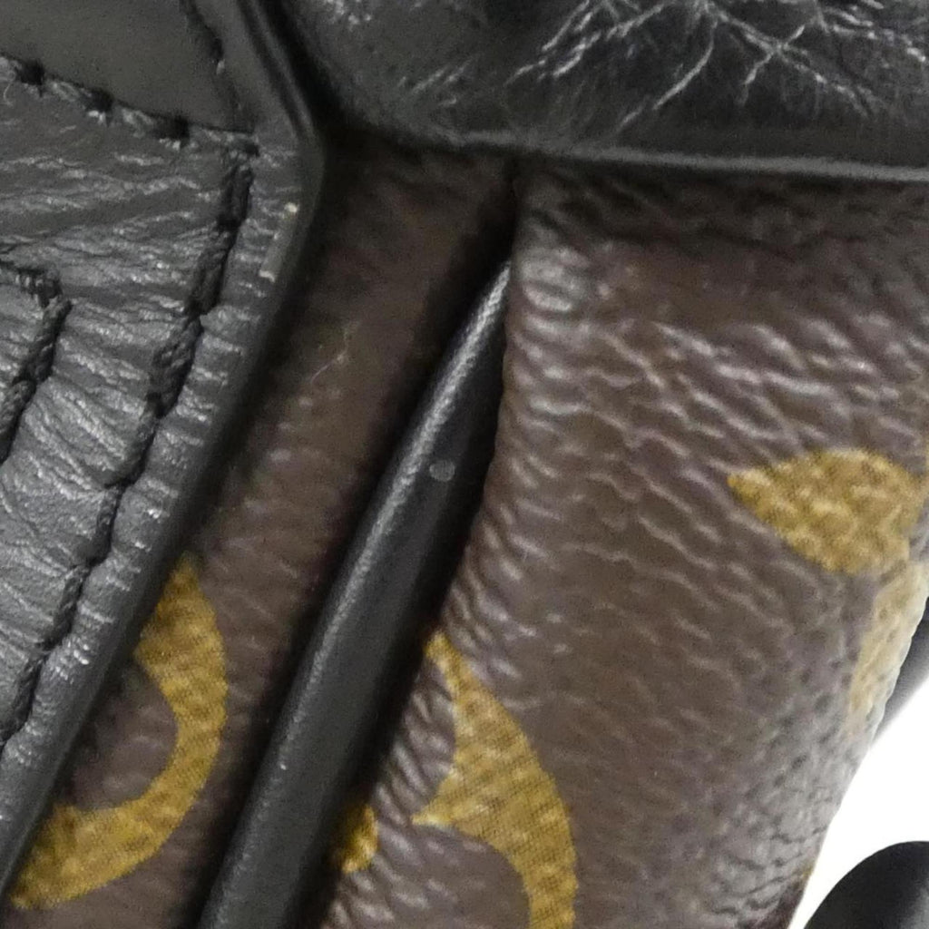 Louis Vuitton Black Brown Coated Canvas Shoulder Bag