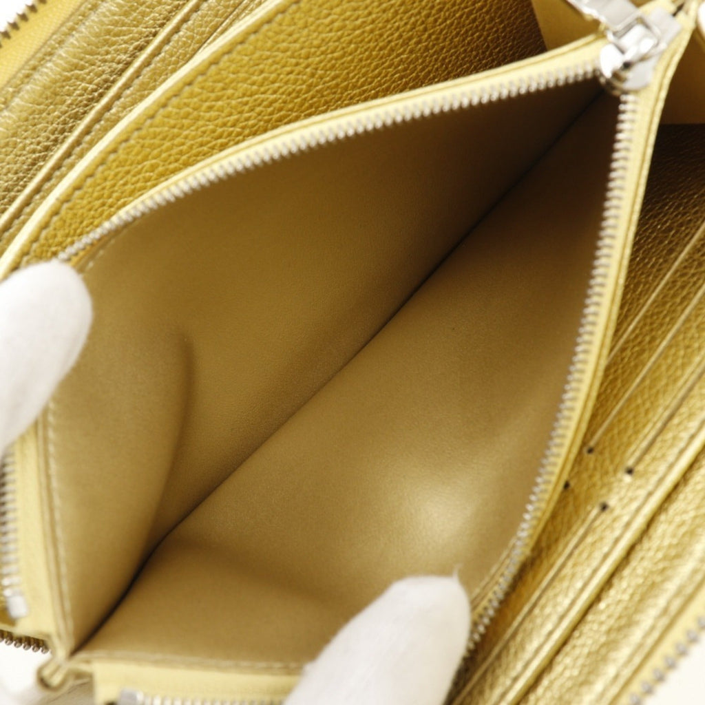 Louis Vuitton Gold Leather Long Wallet