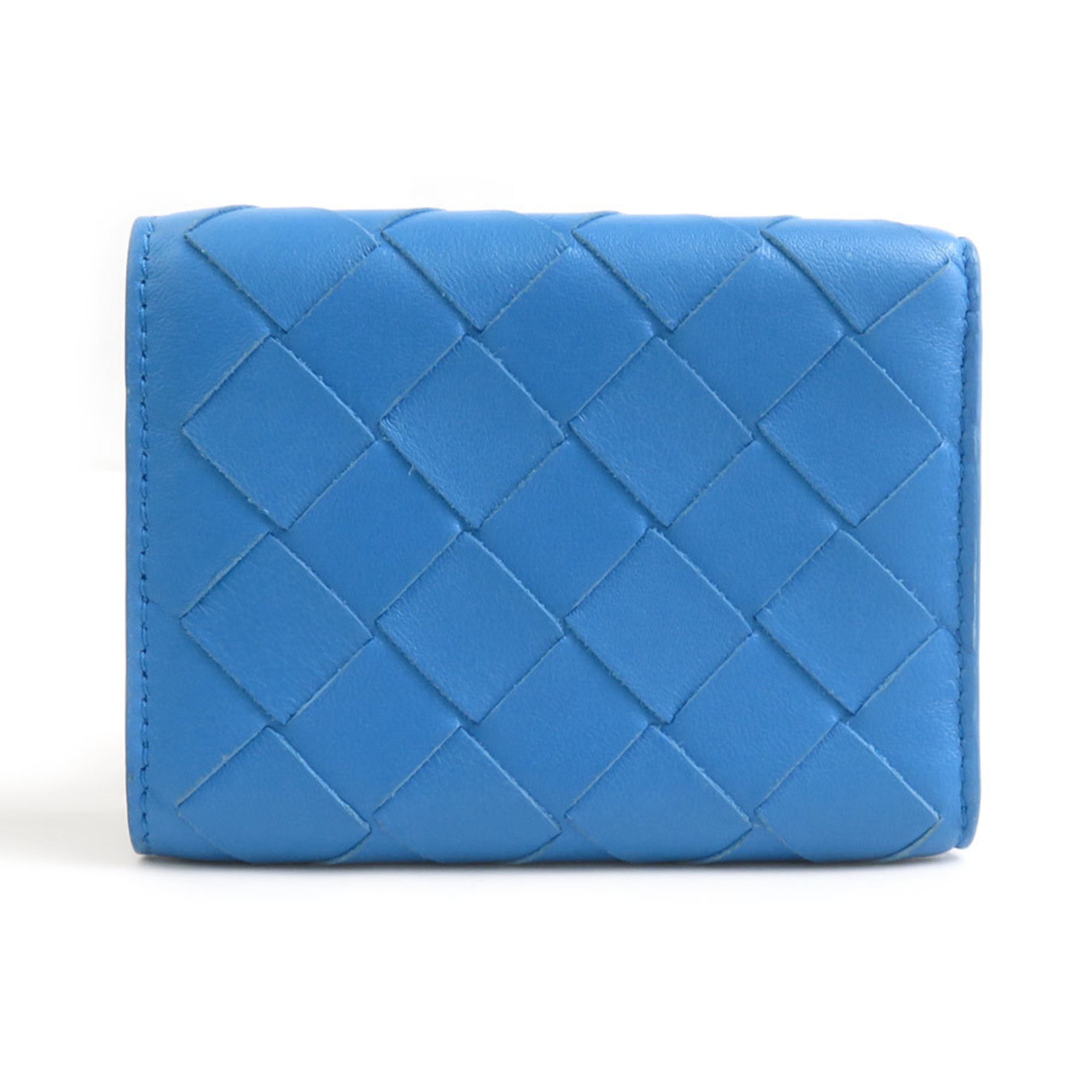 Bottega Veneta Blue Leather Wallet (Tri-Fold)