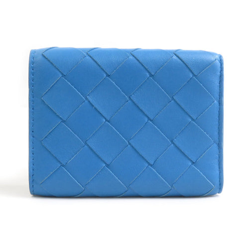 Bottega Veneta Blue Leather Wallet (Tri-Fold)
