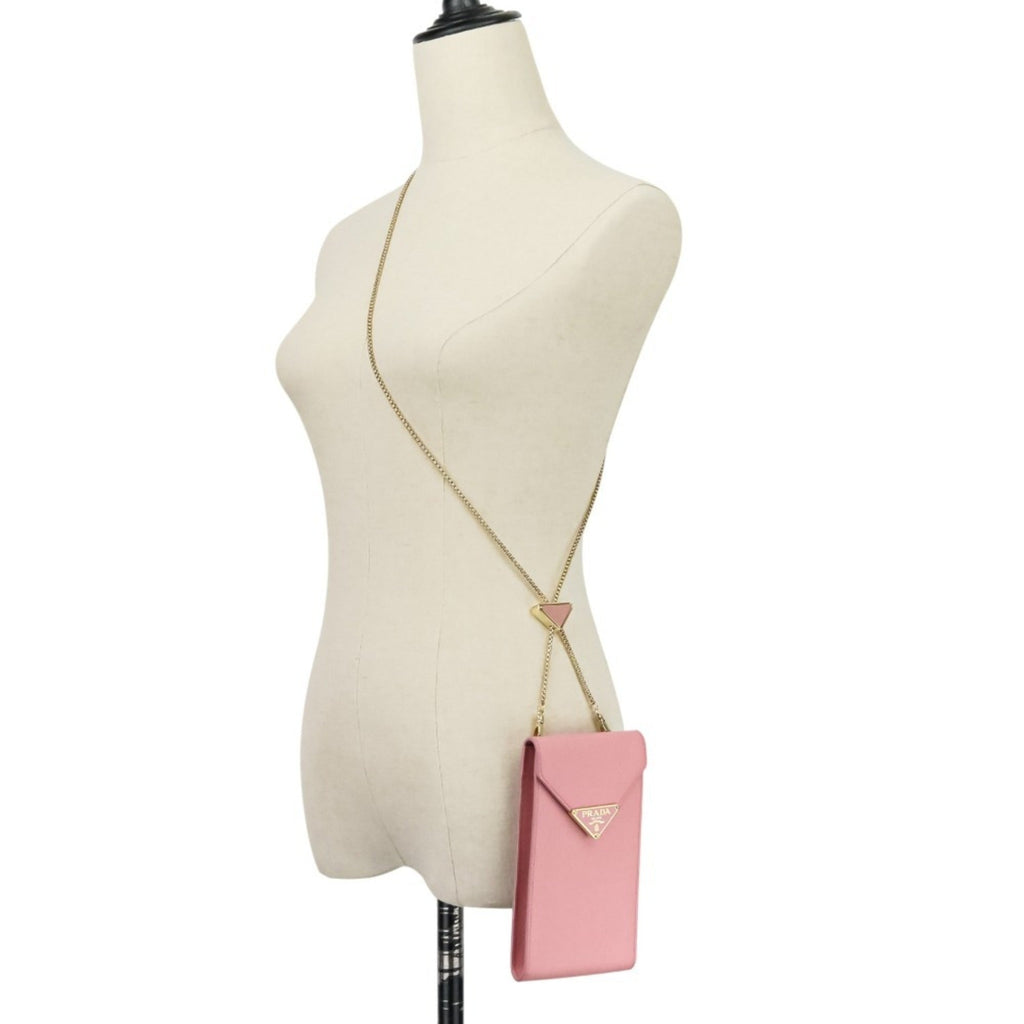 Prada Pink Leather Pochette Shoulder Bag