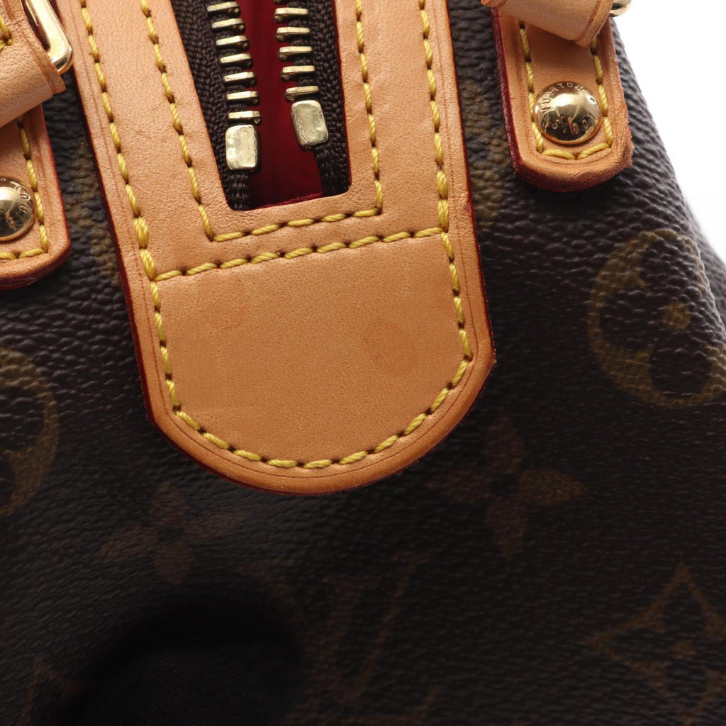 Louis Vuitton Brown Coated Canvas Leather Shoulder Bag