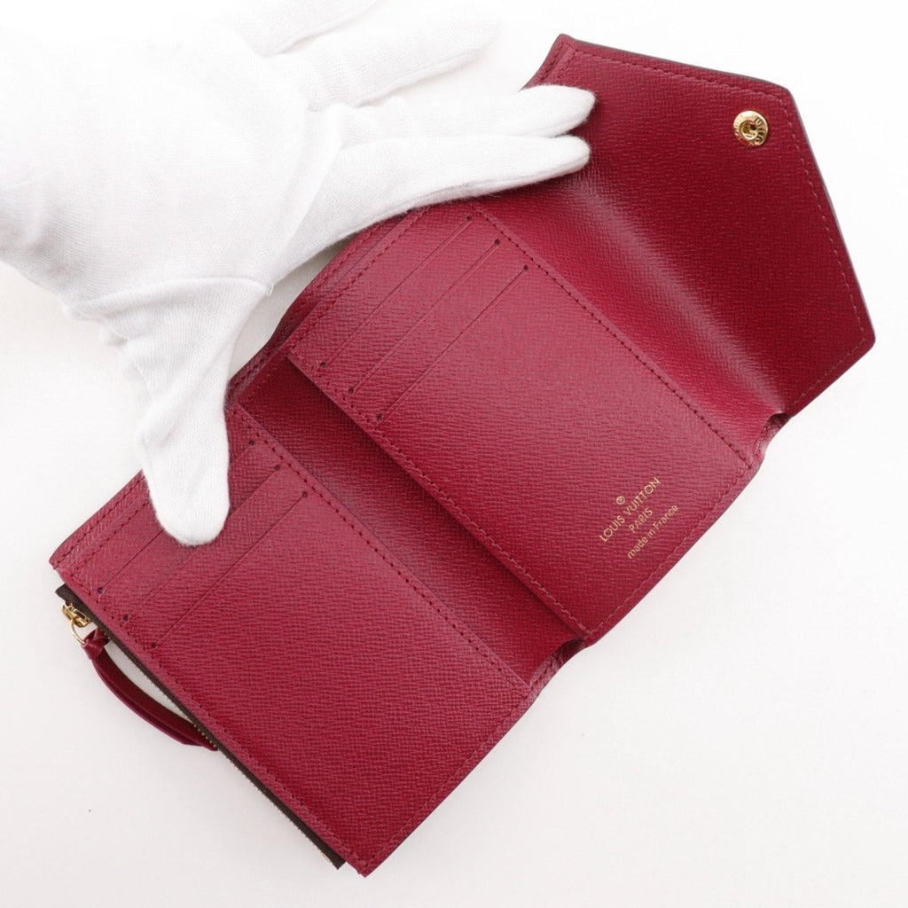 Louis Vuitton Brown Fuchsia Monogram Canvas Wallet (Tri-Fold)