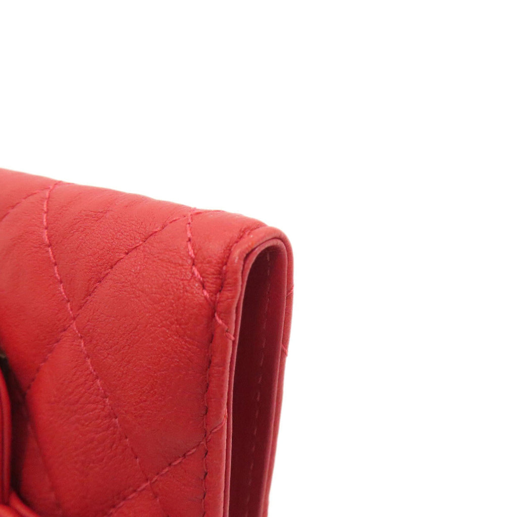 Chanel Red Color Leather Wallet (Bi-Fold)