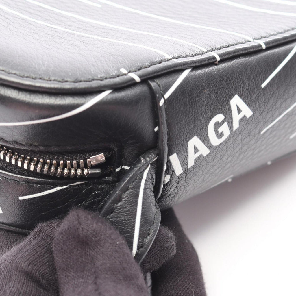 Balenciaga Black White Leather Shoulder