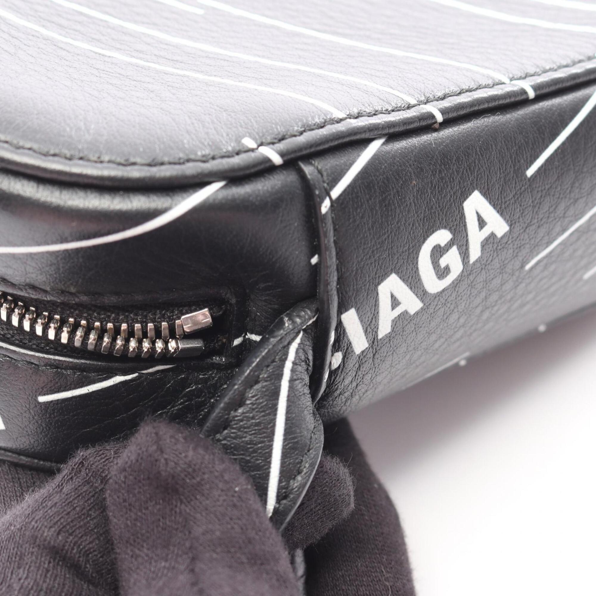 Balenciaga Black White Leather Shoulder