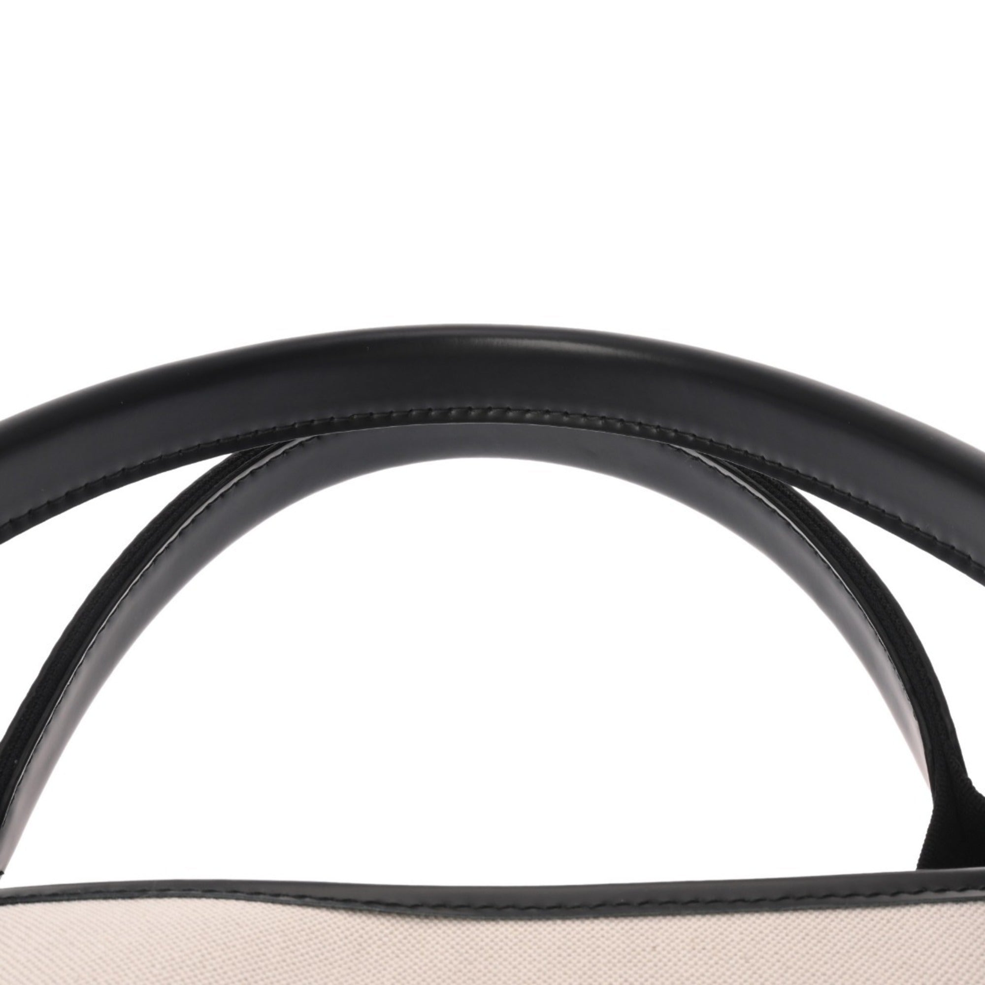 Balenciaga Black White Canvas Leather Hand
