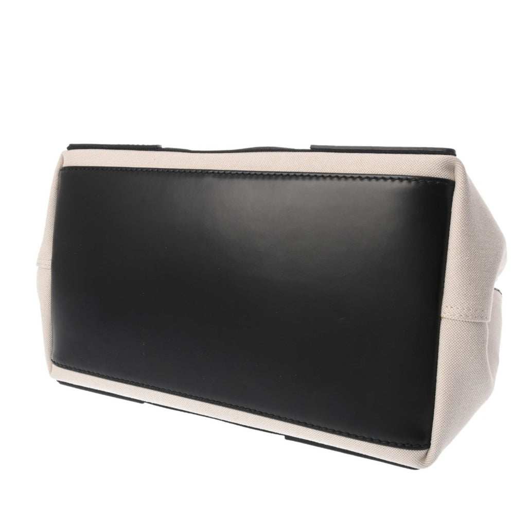 Balenciaga Black White Canvas Leather Hand