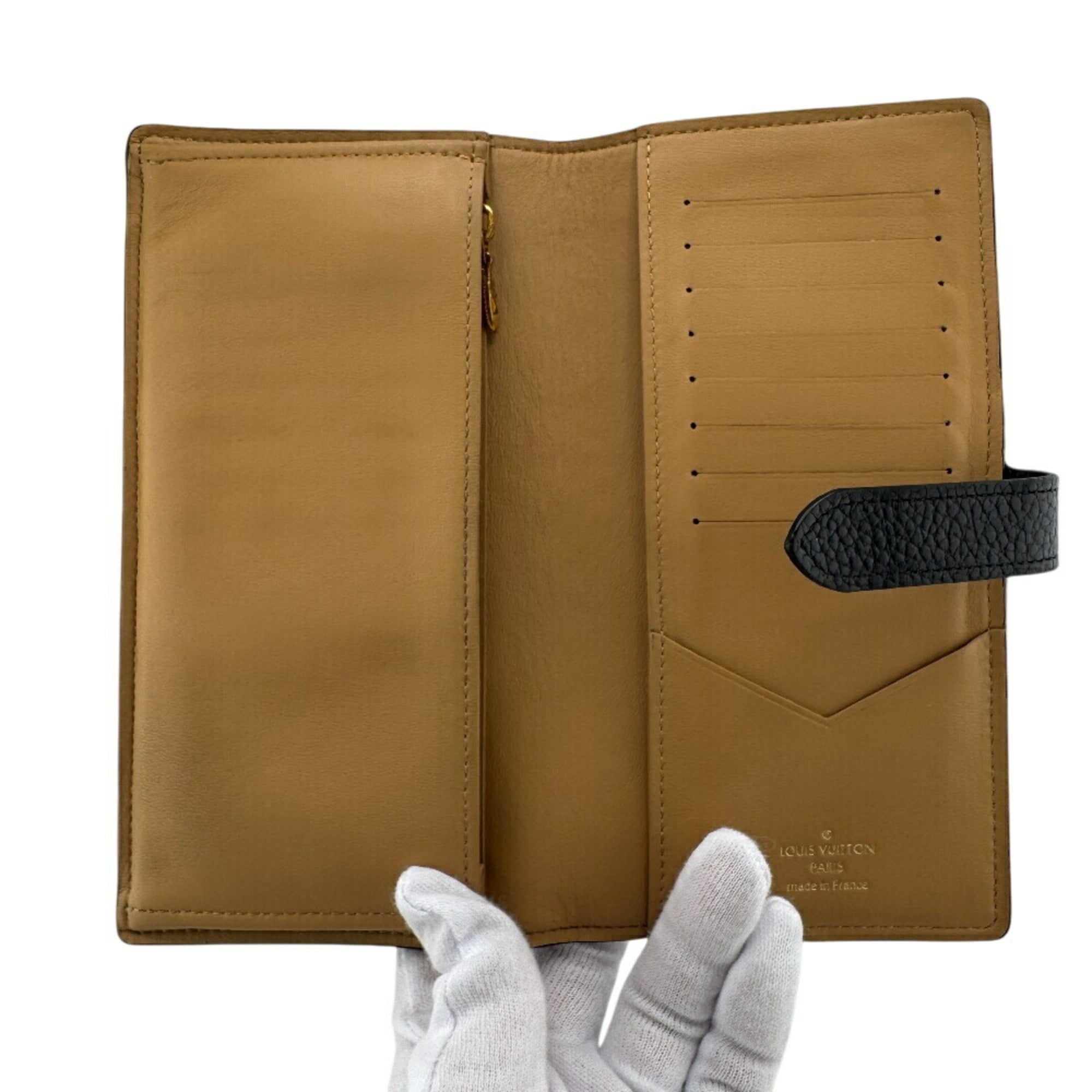 Louis Vuitton Black Leather Long Wallet