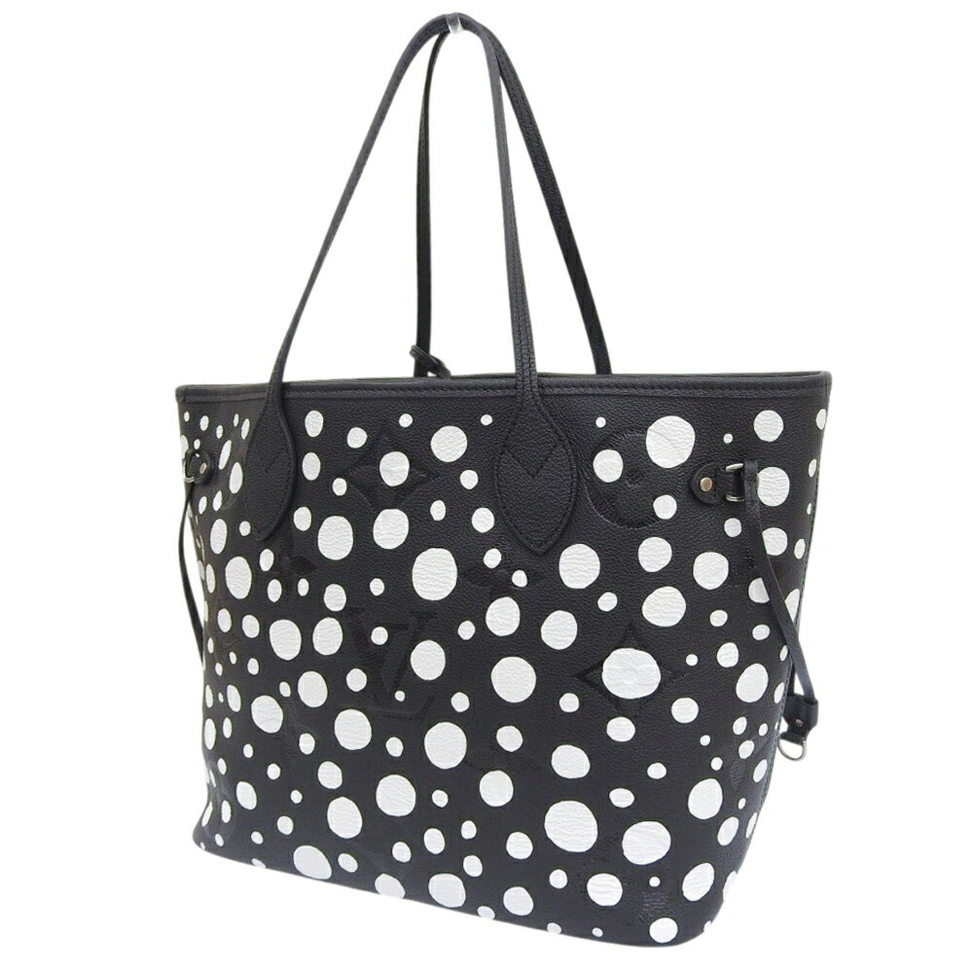 Louis Vuitton Black White Leather Tote Bag