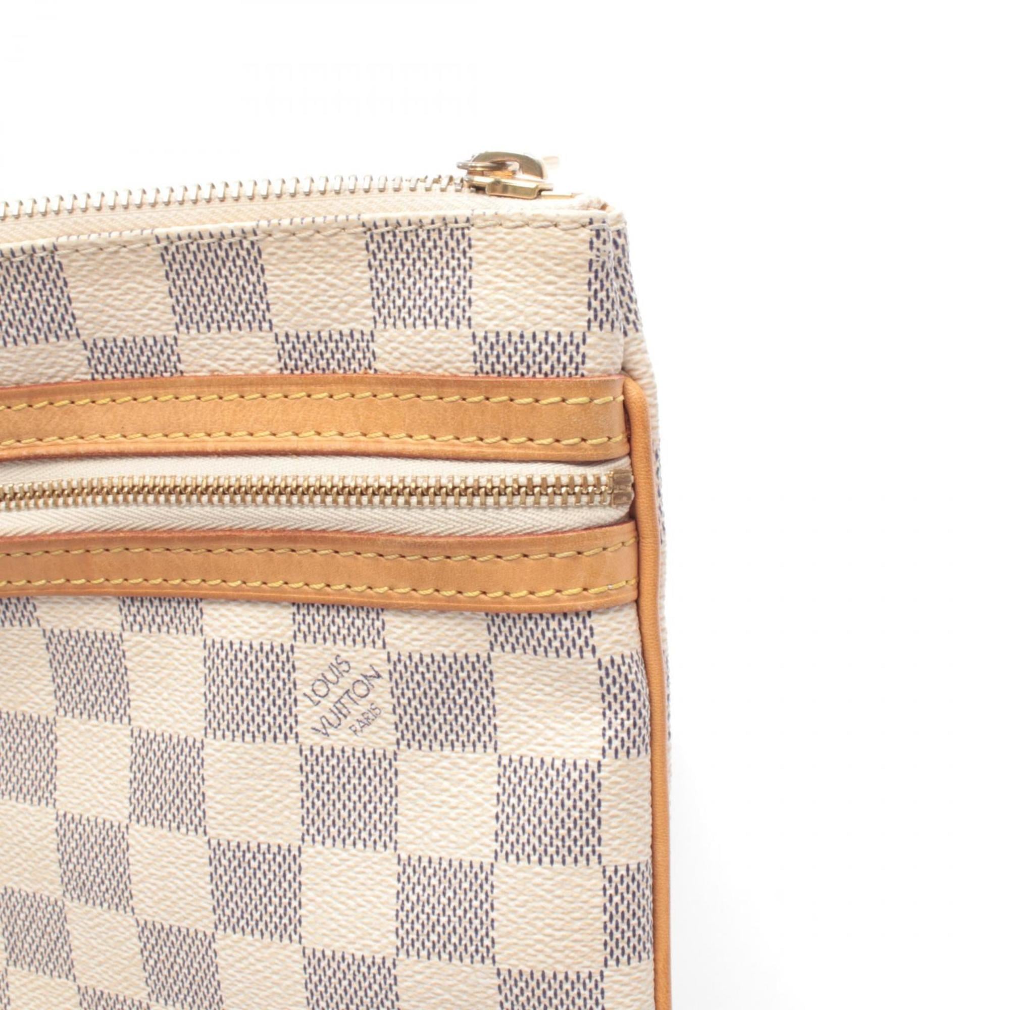Louis Vuitton Damier Azur White Coated Canvas Leather Handbag Shoulder Bag