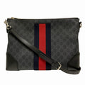 Gucci Black Gg Supreme Canvas Leather Shoulder Bag (Pre-Owned)