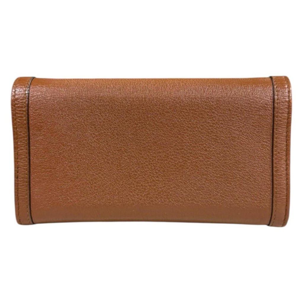 Gucci Brown Leather Chain/Shoulder Wallet (Pre-Owned)