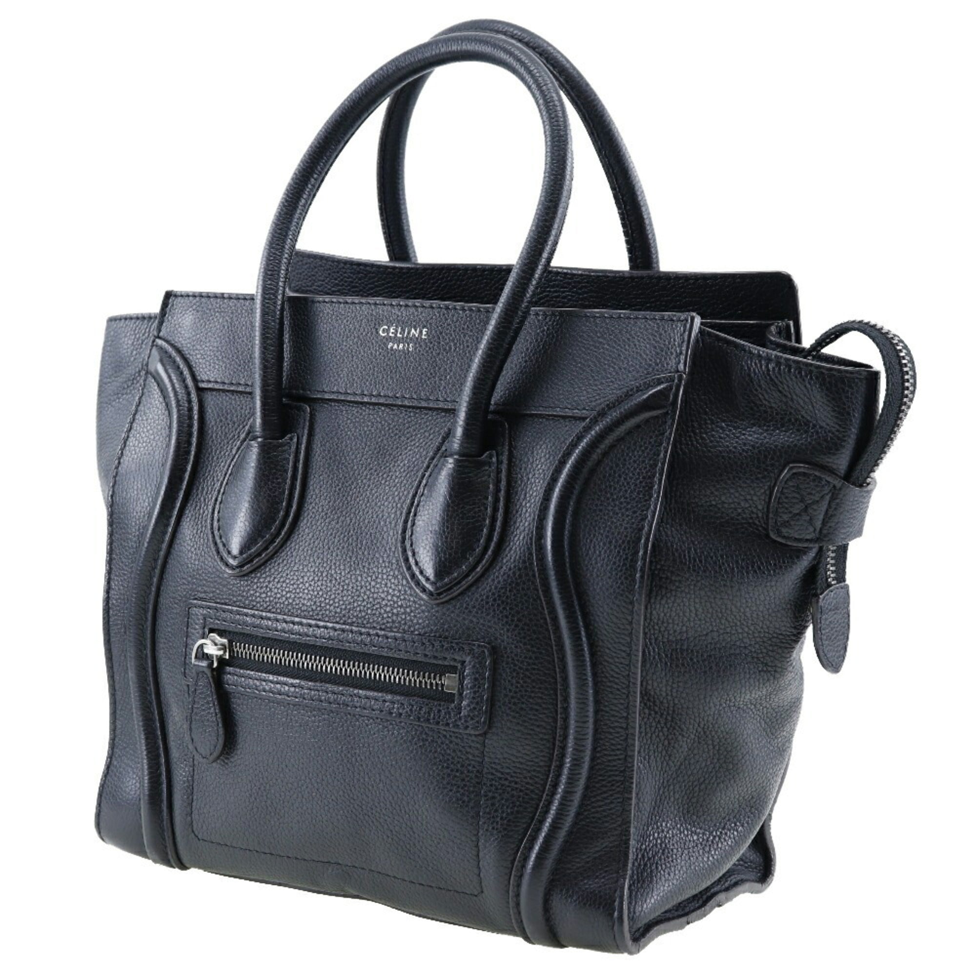 Celine Luggage Black Leather Handbag