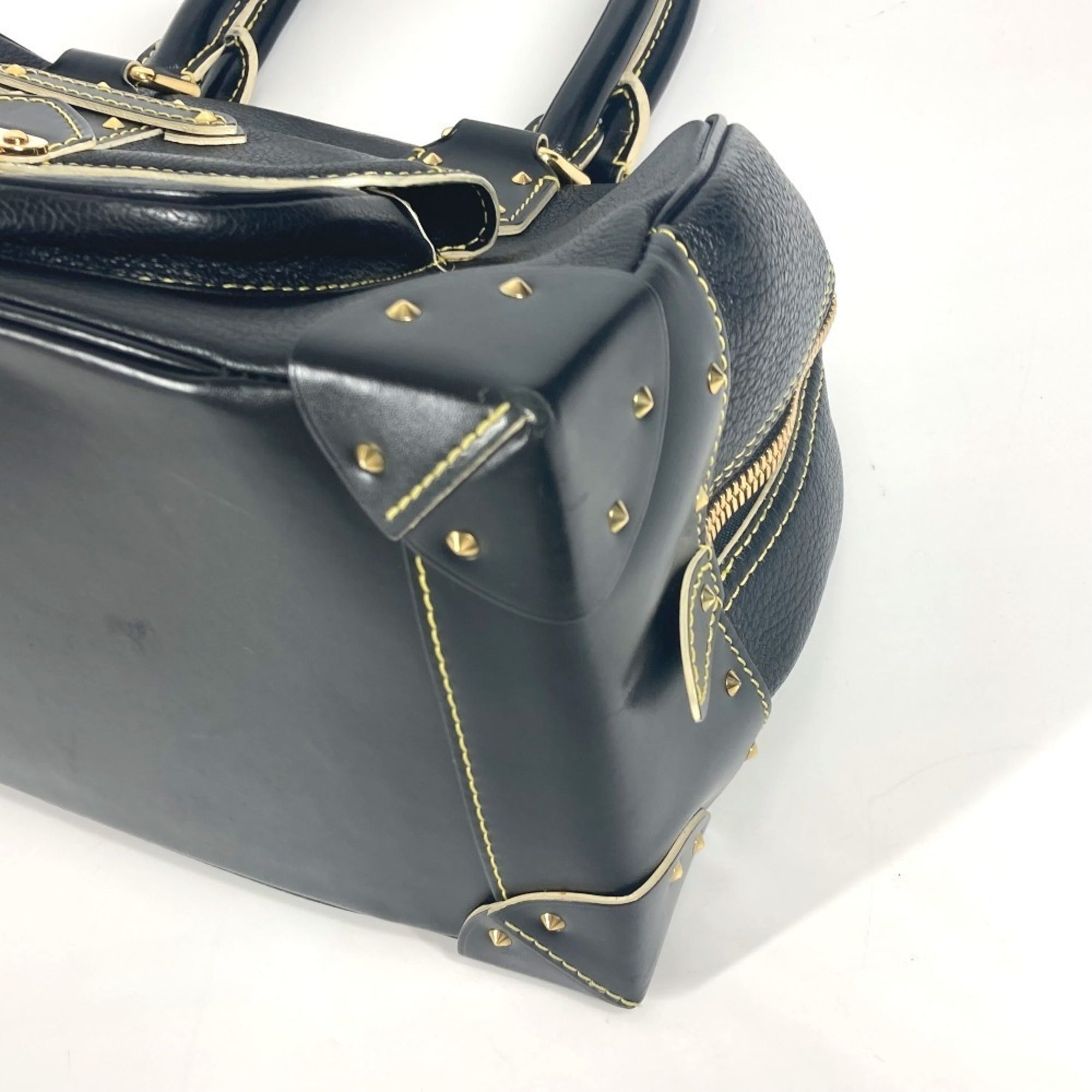 Louis Vuitton Suhali Black Noir Suhali Leather Boston Bag Handbag Shoulder Bag