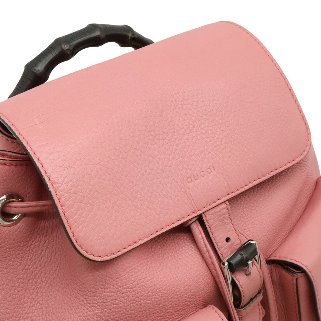 Gucci Pink Yellow Bamboo Backpack Shoulder Bag (Pre-Owned)
