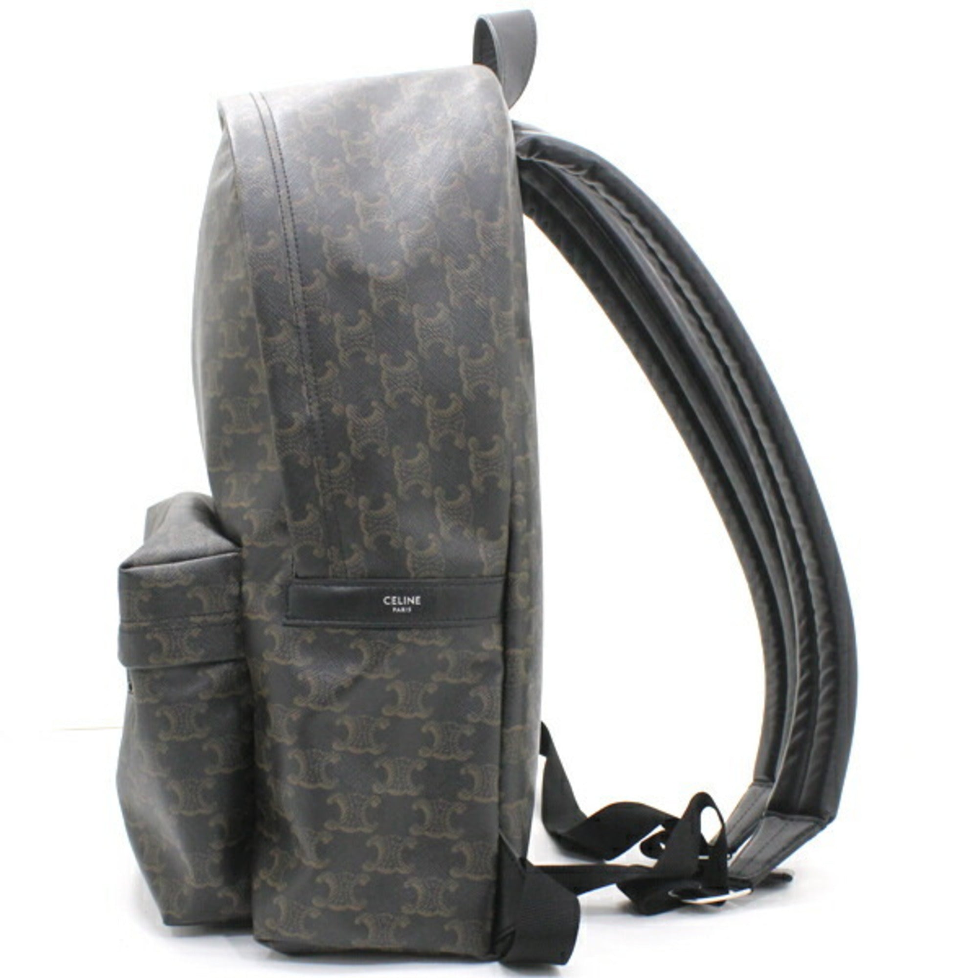 Celine Black Brown Canvas Leather Backpack