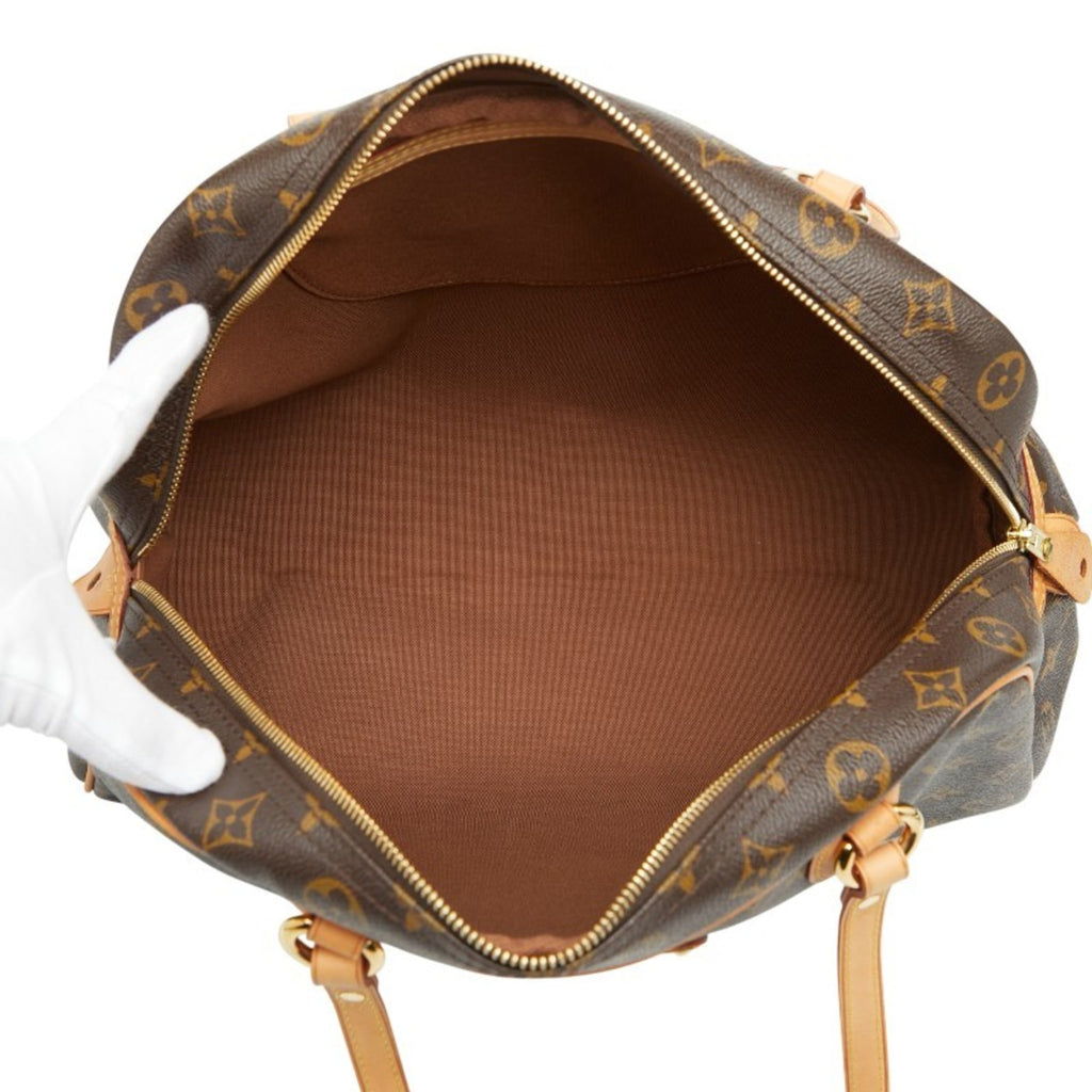 Louis Vuitton Brown Pvc Leather Handbag Tote Bag