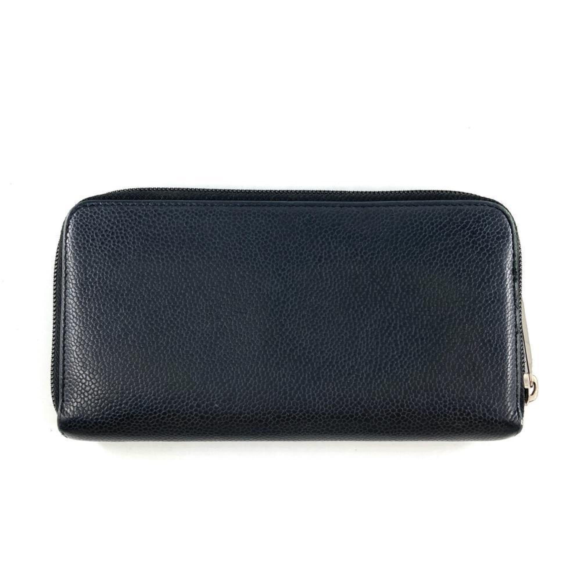 Chanel Black Leather Long Wallet (Bi-Fold)