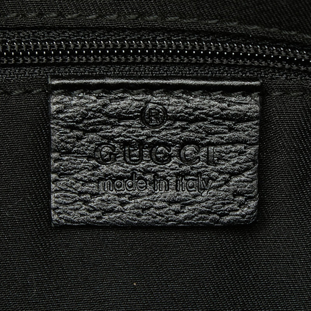 Gucci Abbey Black Gg Canvas Leather Handbag (Pre-Owned)