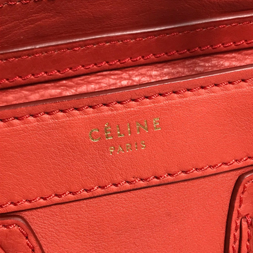 Celine Red Leather Handbag
