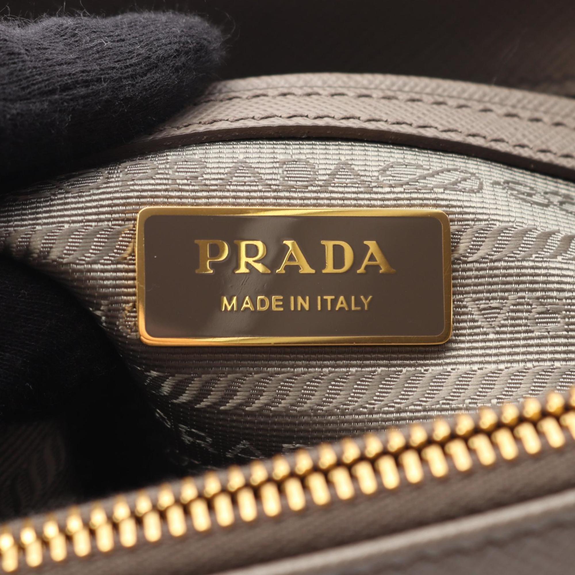 Prada Gray Leather Handbag