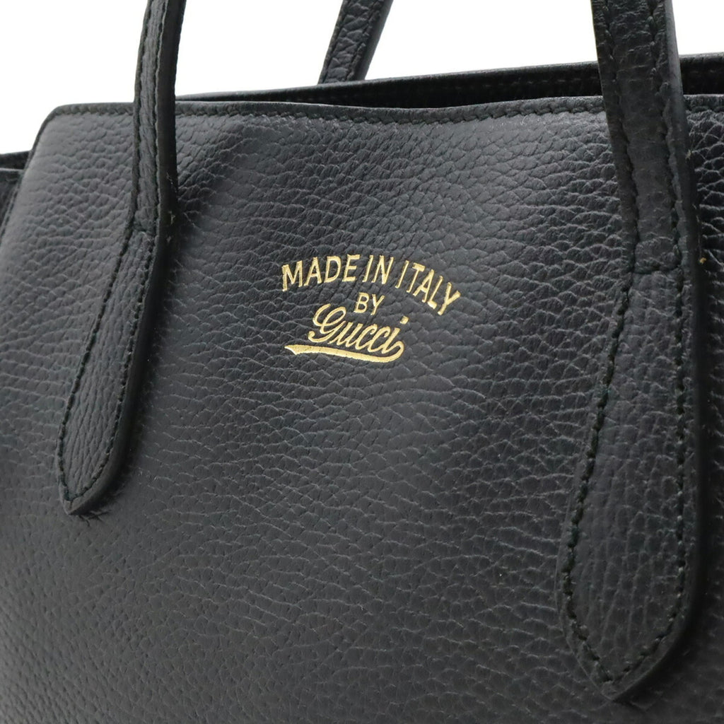 Gucci Black Leather Shoulder Bag Tote Bag (Pre-Owned)