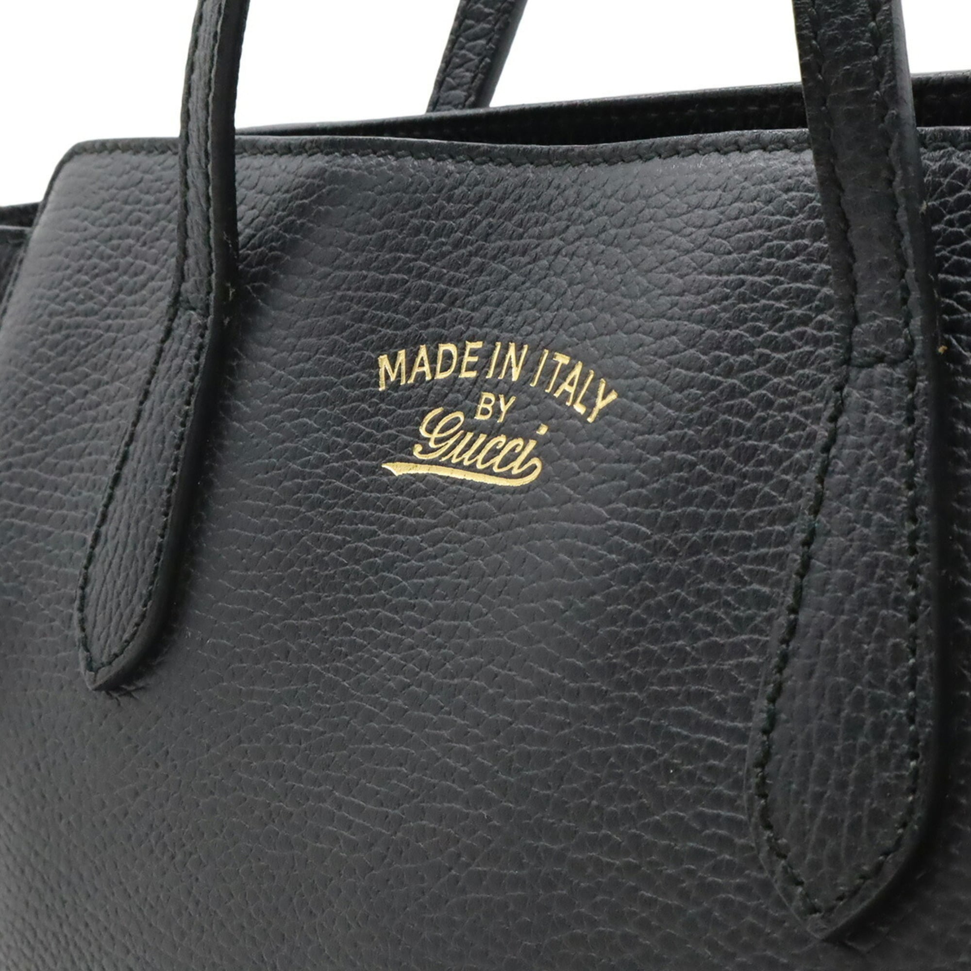 Gucci Black Leather Shoulder Bag Tote Bag (Pre-Owned)