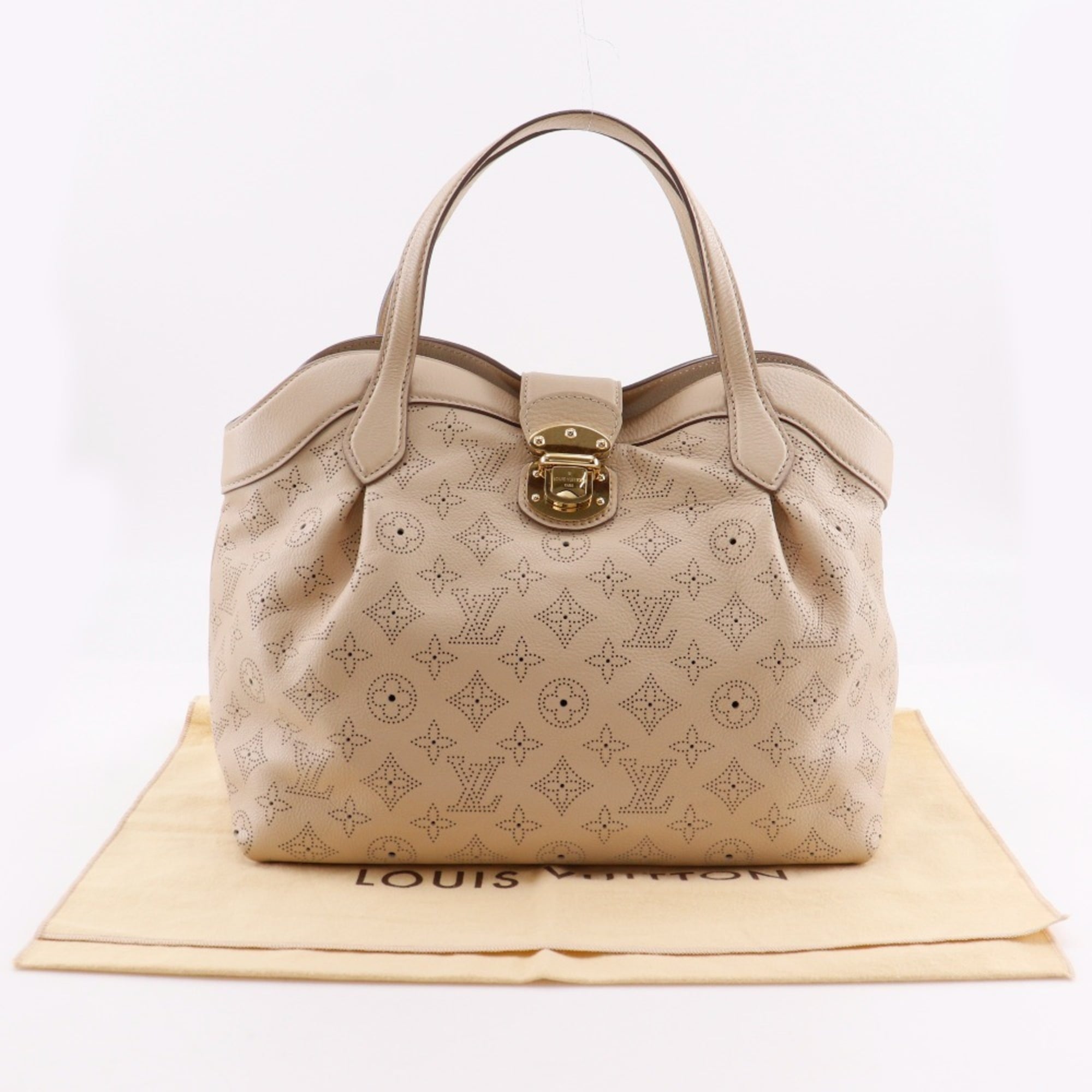 Louis Vuitton Mahina Beige Opal Mahina Leather Handbag