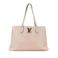 Louis Vuitton Beige Grayish Leather Shoulder Bag Tote Bag