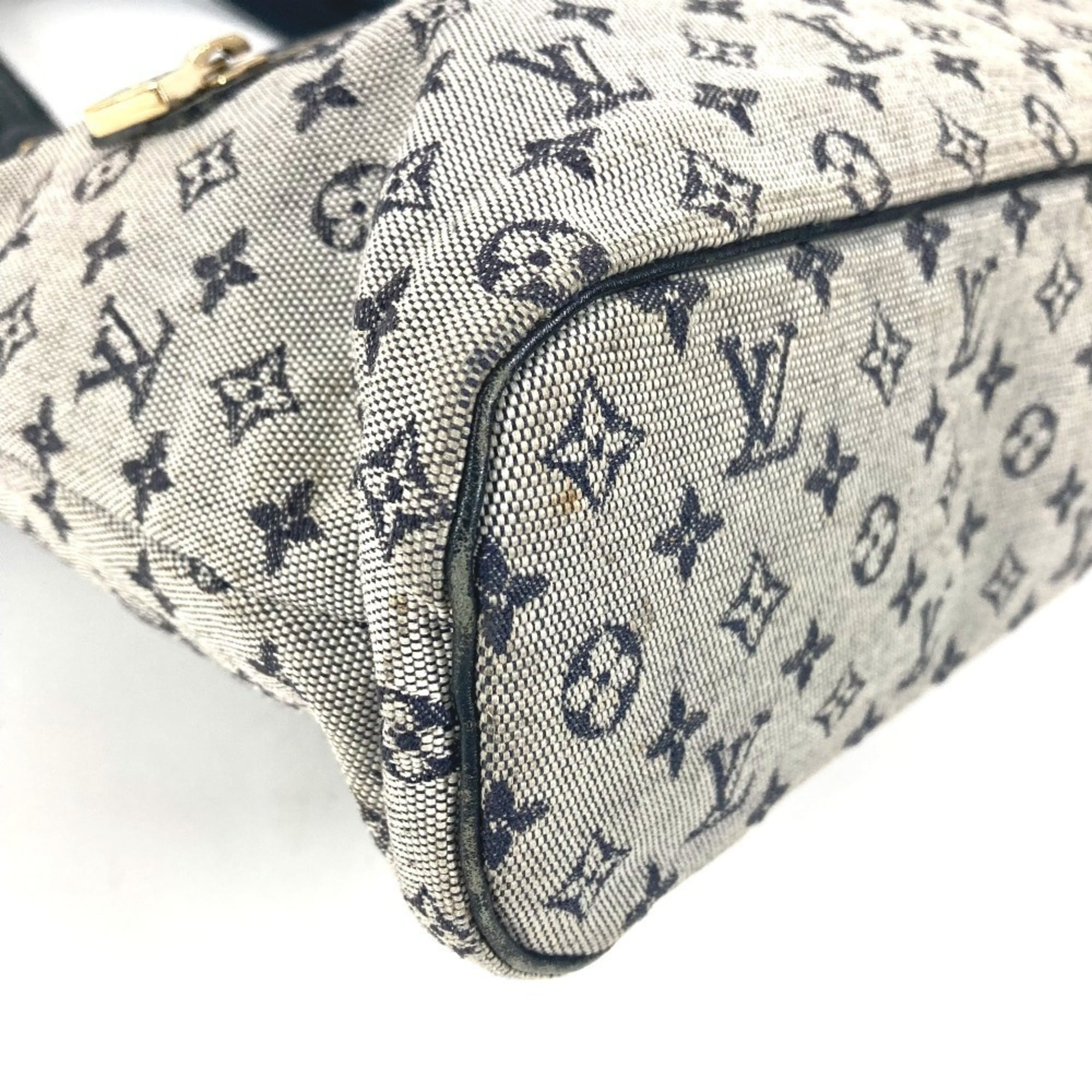 Louis Vuitton Navy Monogram Mini Canvas Leather Handbag Shoulder Bag Tote Bag