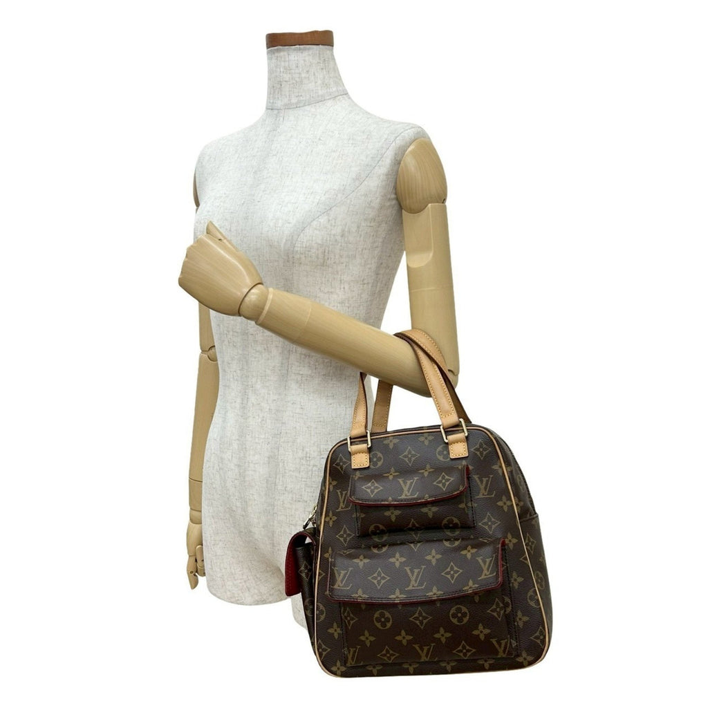 Louis Vuitton Brown Leather Pvc Boston Bag Handbag