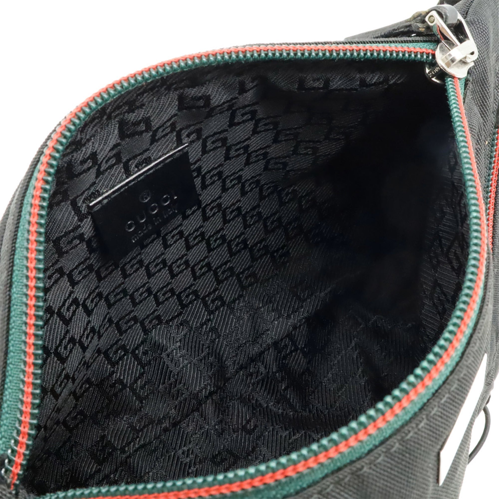 Gucci Black Nylon Canvas Leather Pouch Sling Bag (Pre-Owned)