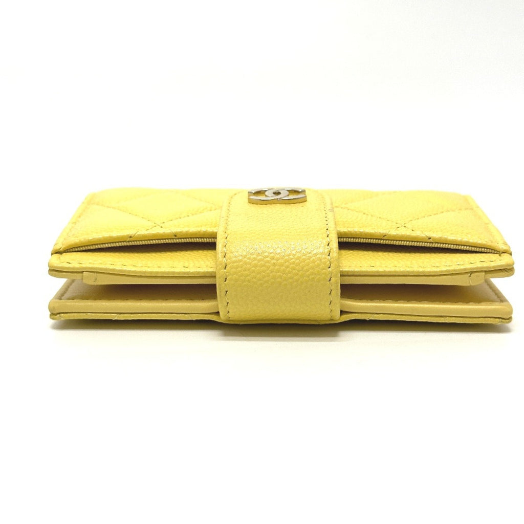 Chanel Yellow Leather Coin Purse/Coin Case