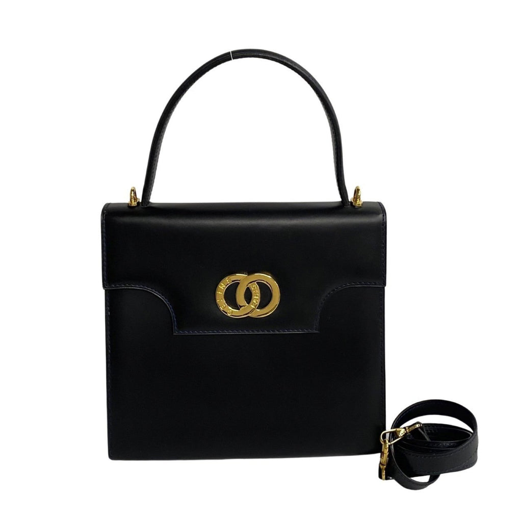 Celine Navy Leather Handbag Shoulder Bag Tote Bag