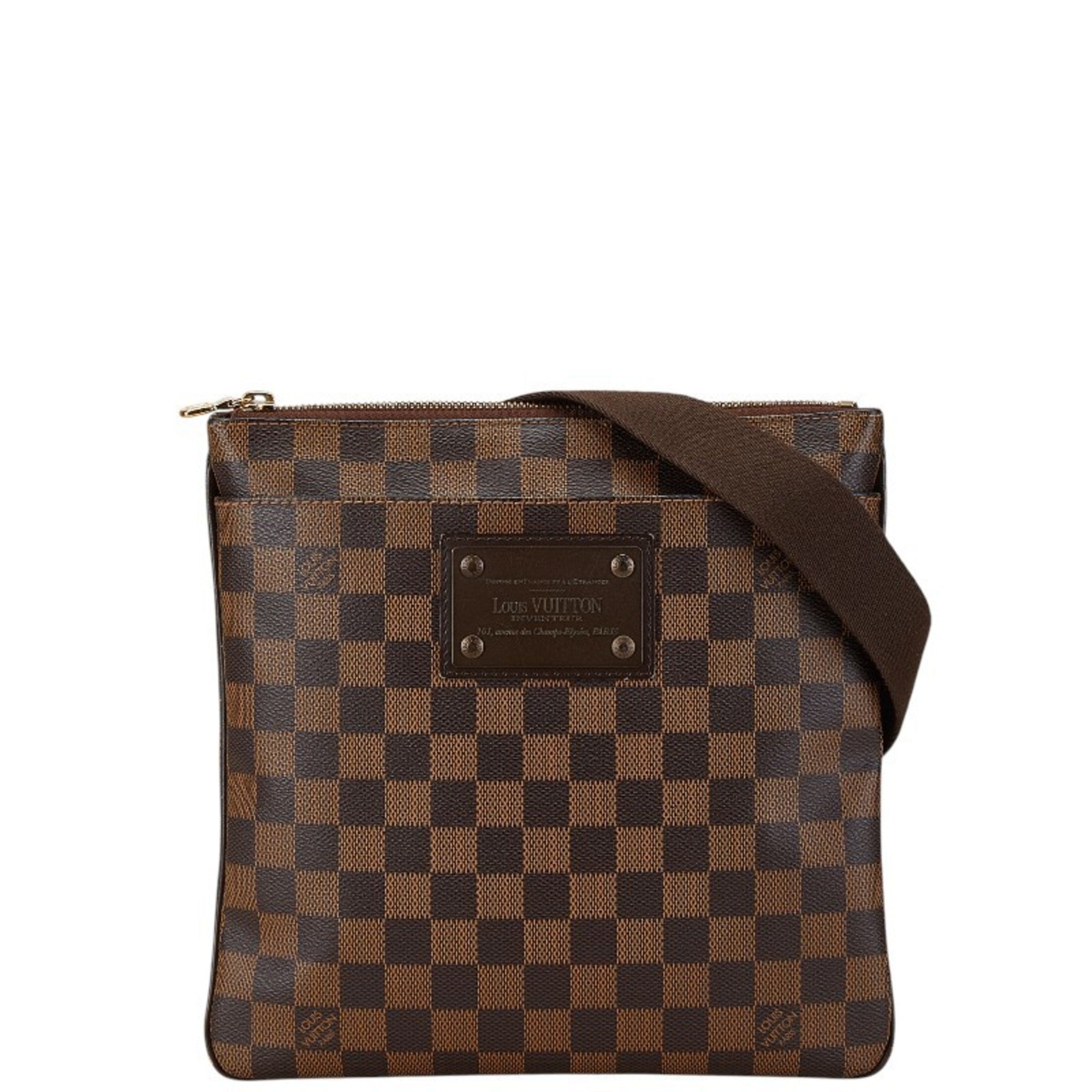 Louis Vuitton Brown Damier Canvas Pvc Leather Pochette Shoulder Bag