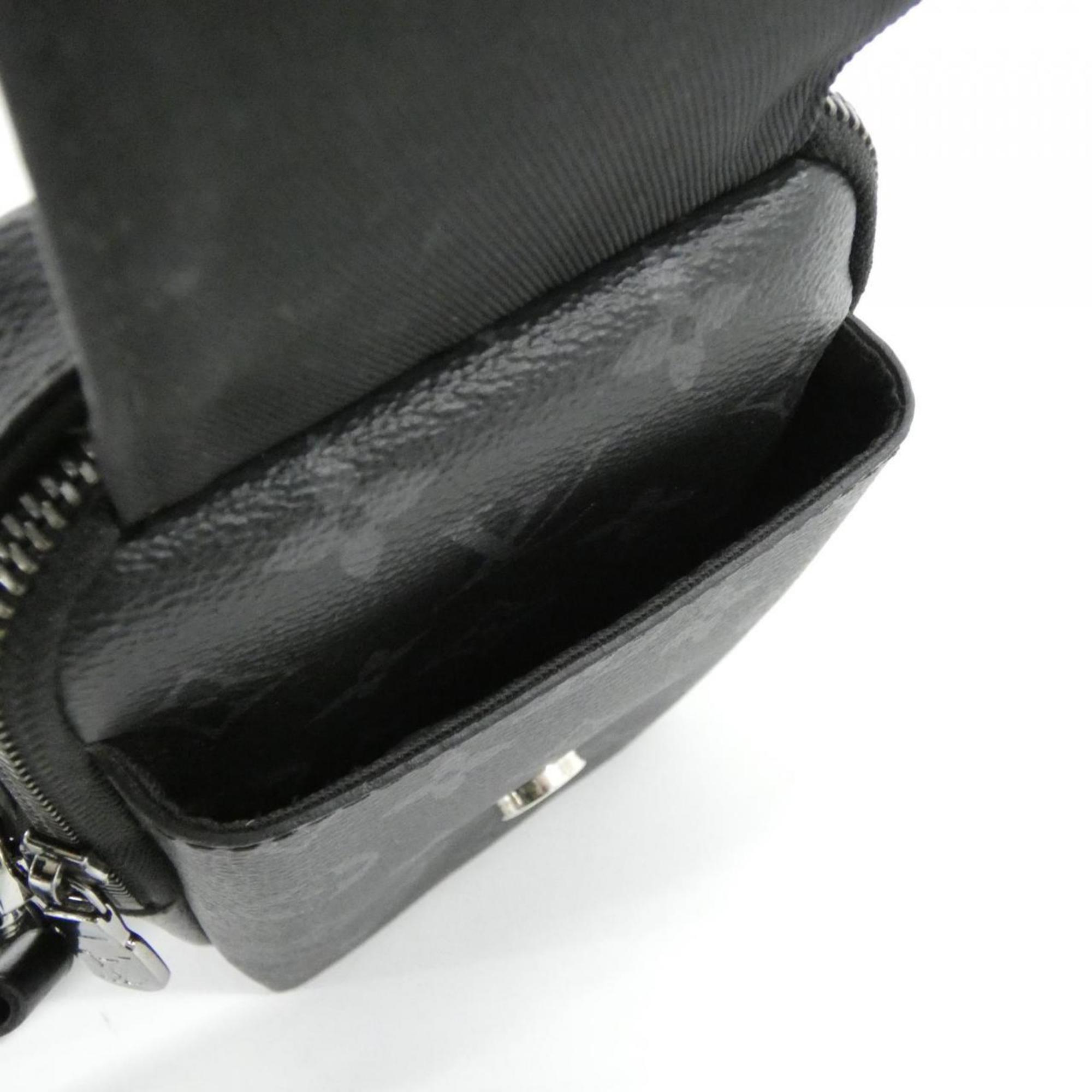 Louis Vuitton Black Coated Canvas Handbag Pouch Shoulder Bag