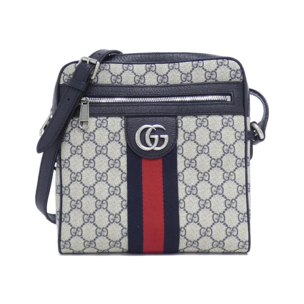 Gucci Beige Blue Gg Supreme Shoulder Bag (Pre-Owned)