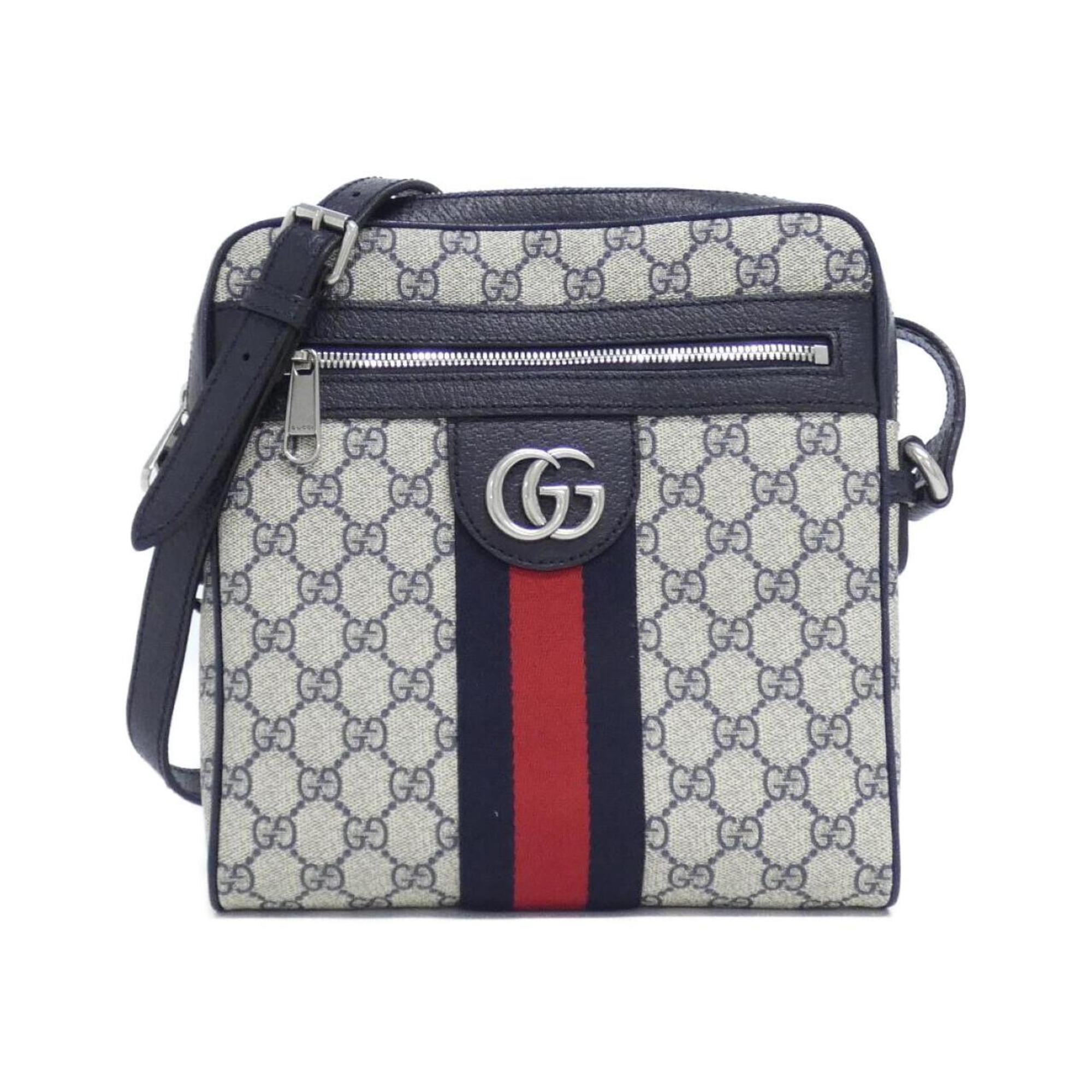 Gucci Beige Blue Gg Supreme Shoulder Bag (Pre-Owned)