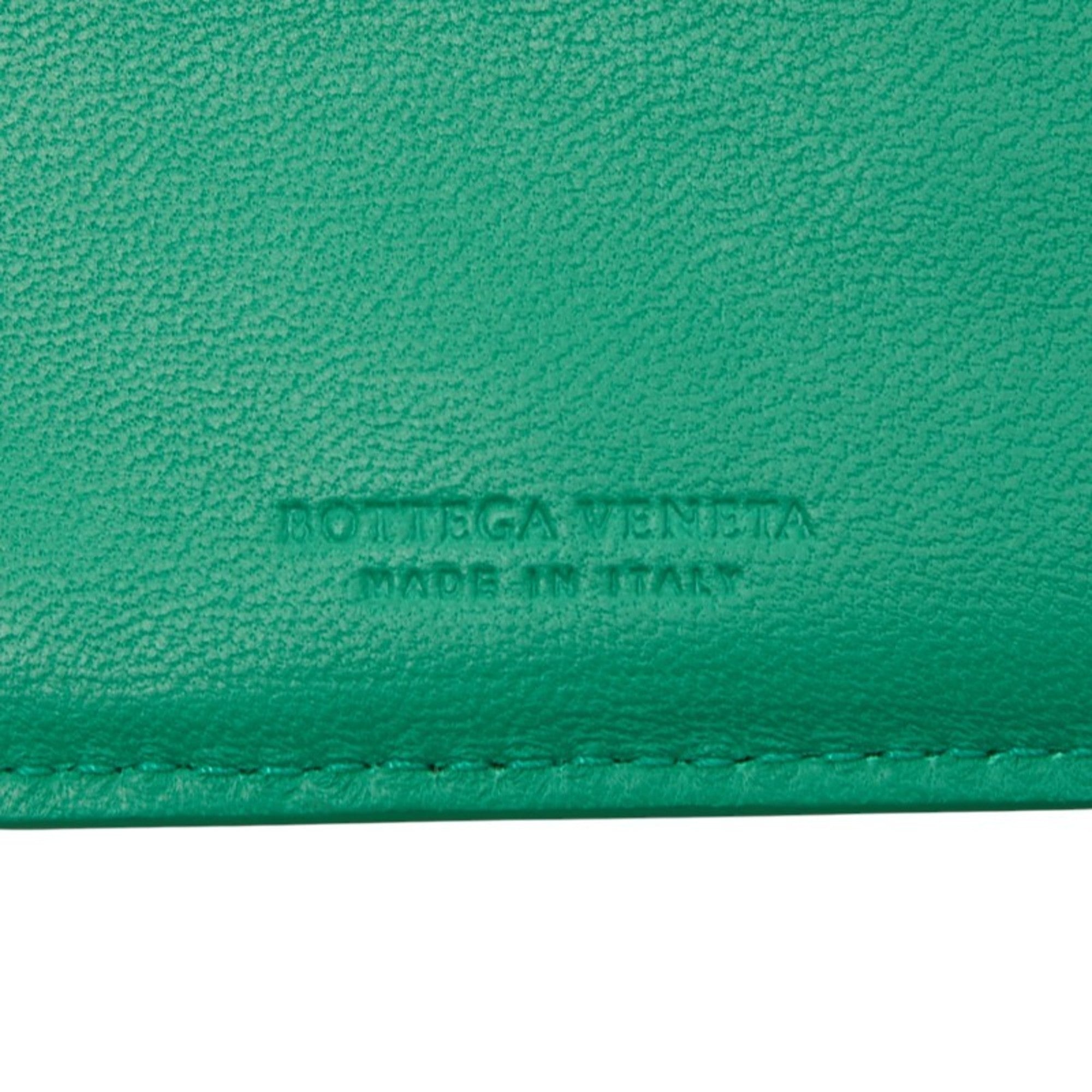 Bottega Veneta Green Leather Long Wallet