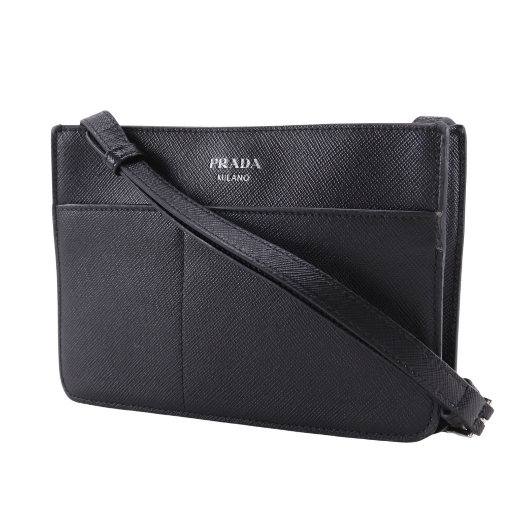 Prada Black Leather Shoulder Bag
