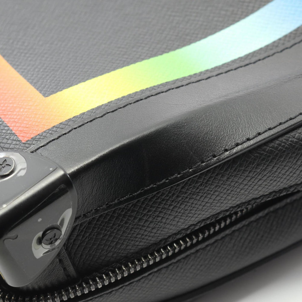 Louis Vuitton Black Multi-Color Taiga Leather Shoulder Bag
