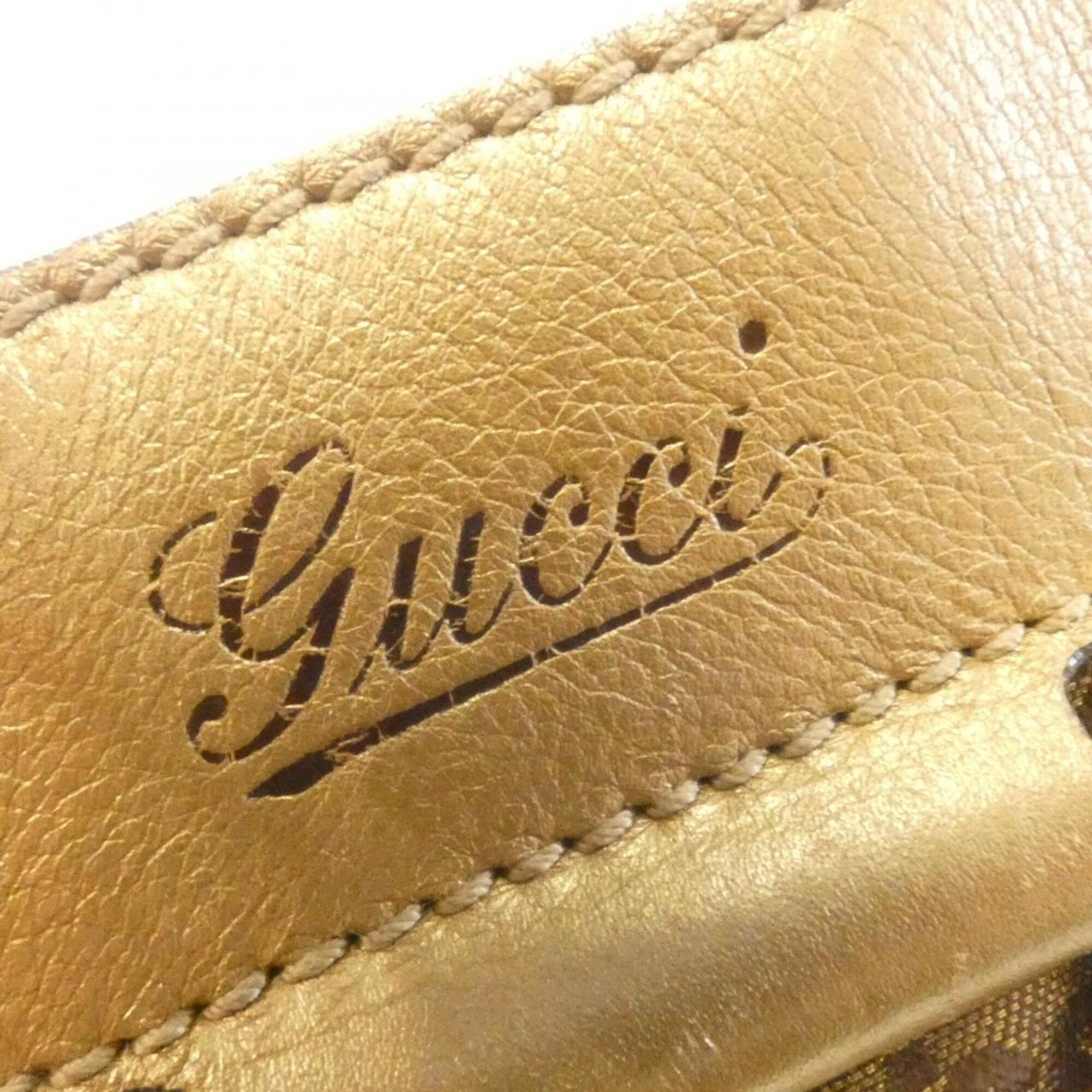 Gucci Gold Coated Canvas Shoulder Bag (Pre-Owned)