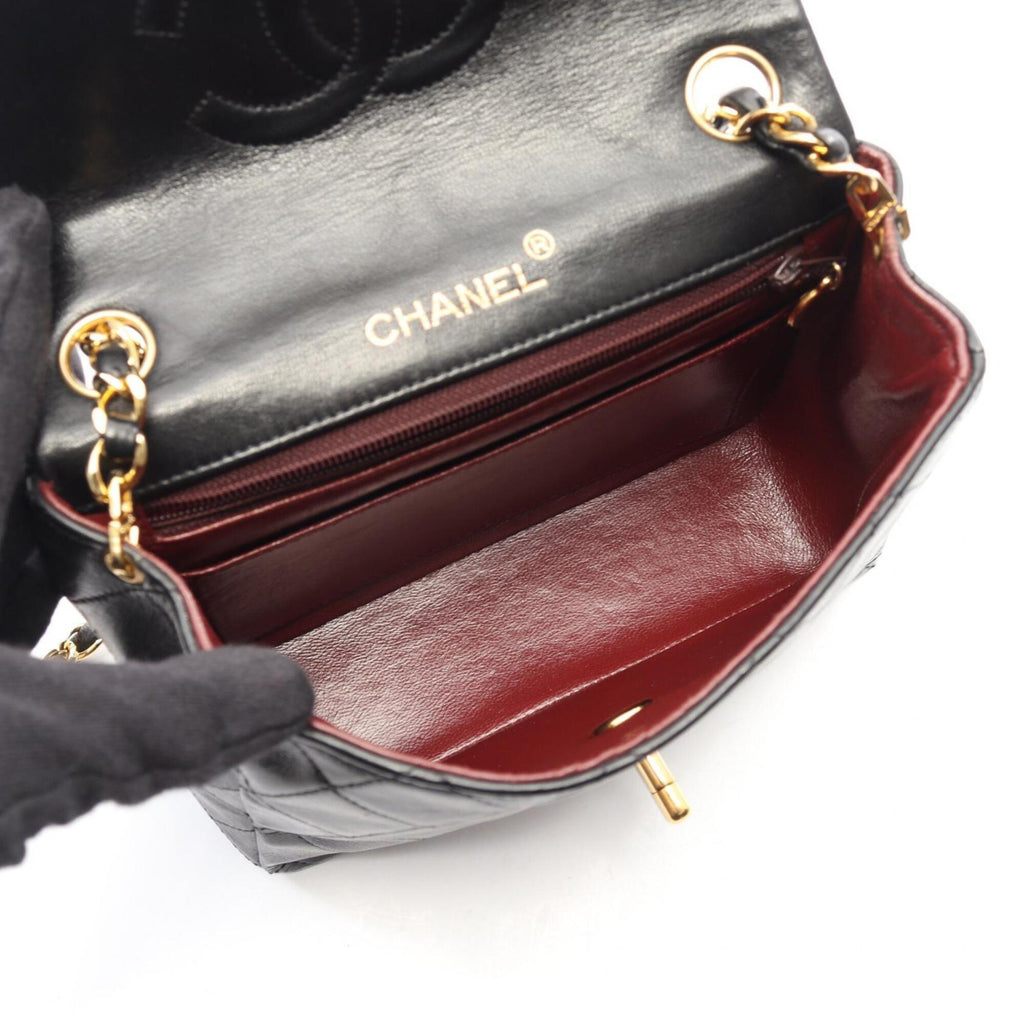 Chanel Black Leather Handbag Shoulder Bag