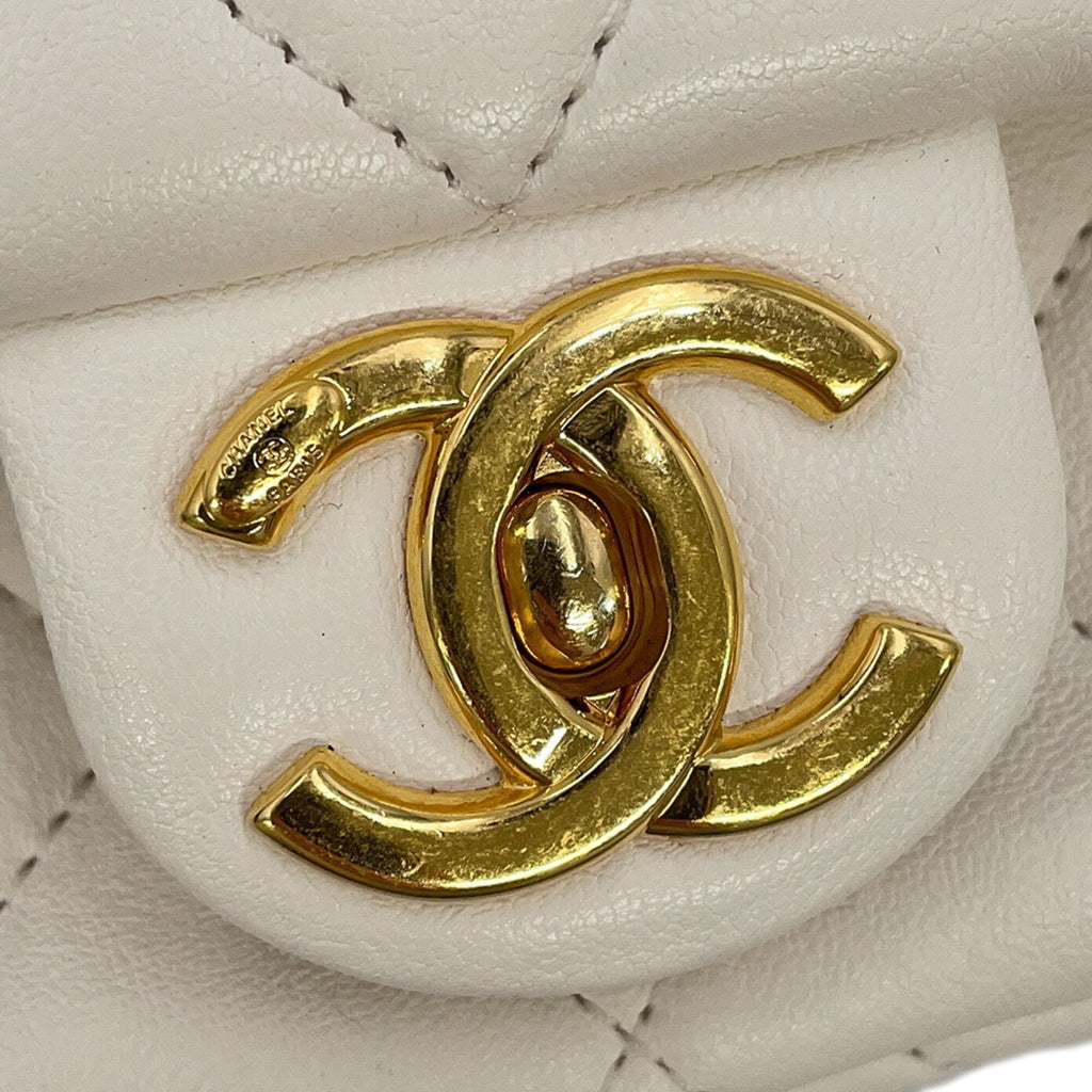 Chanel White Leather Handbag Shoulder Bag