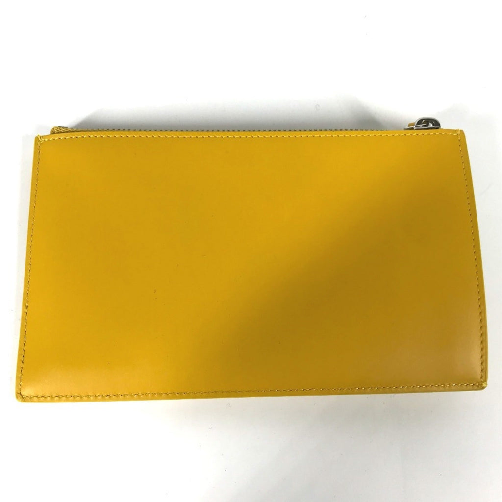 Fendi Yellow Leather Clutch Bag Pouch