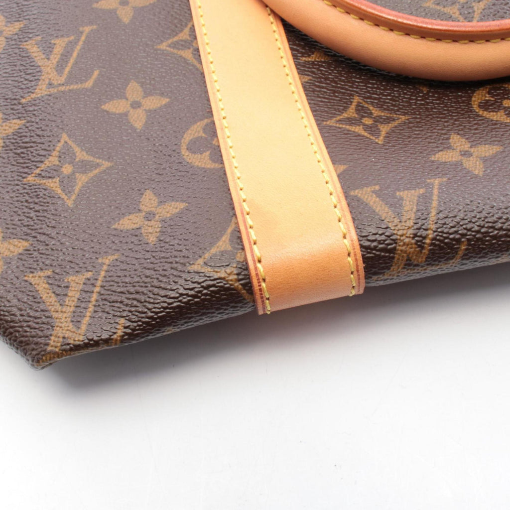 Louis Vuitton Brown Coated Canvas Pvc Monogram Leather Boston Bag Handbag