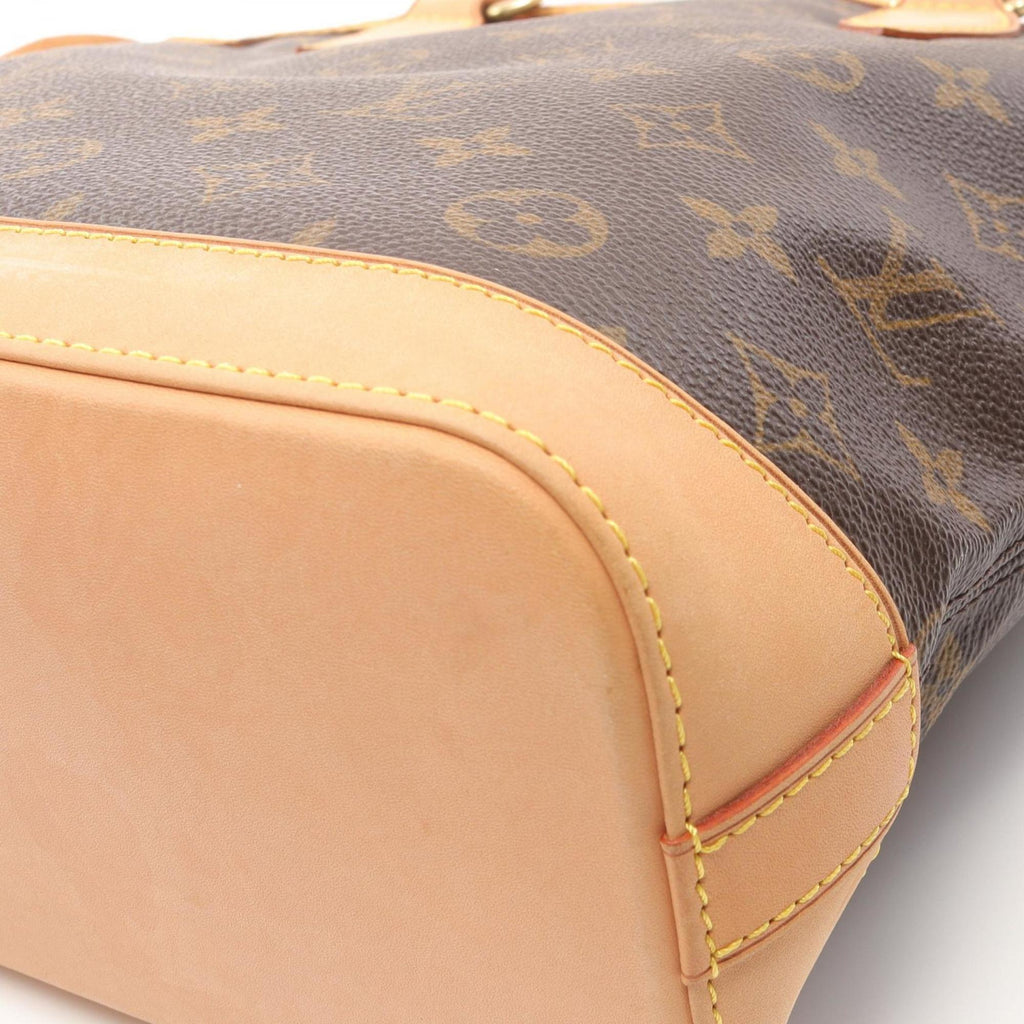 Louis Vuitton Monogram Brown Coated Canvas Leather Handbag